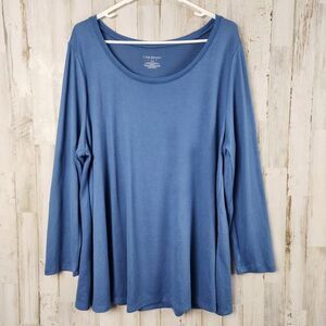 Lane Bryant Knit Long Sleeve Tunic Top Blue Size 14/16
